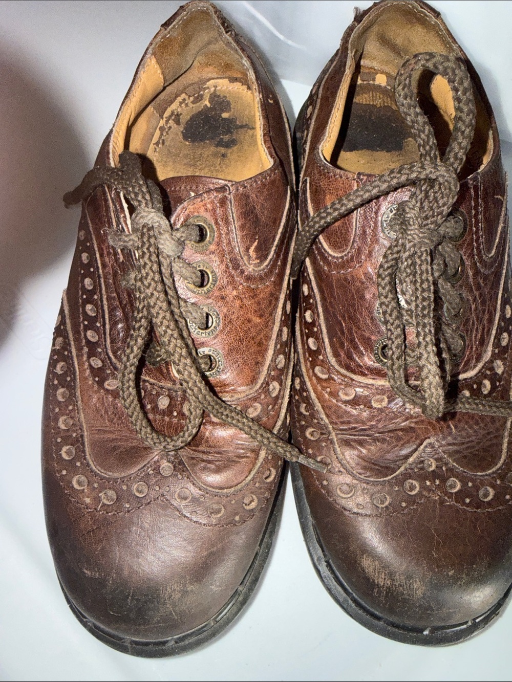Dr. Martens Men's Brown Leather Brogue Oxfords Vintage